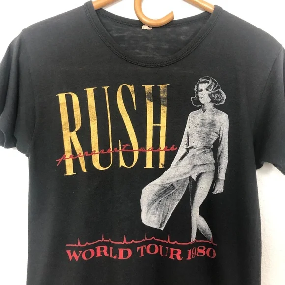 Vintage Unisex Rush World Tour 1980 Tee ShirtM